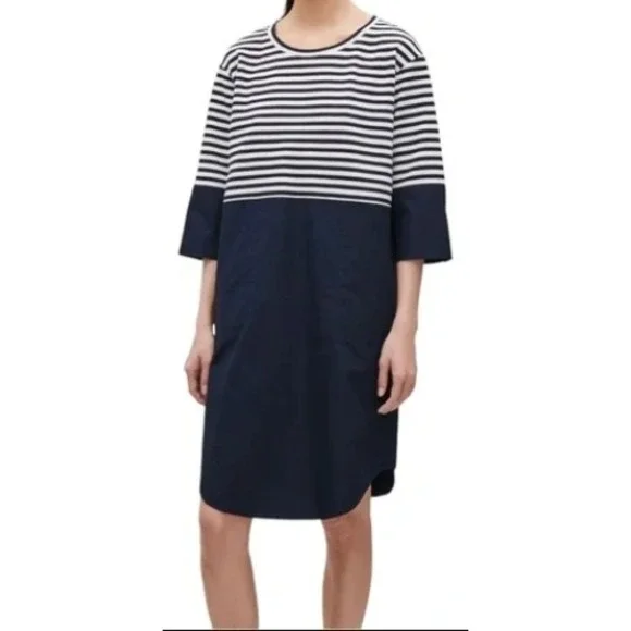 white christmas dresses COS WOMEN'S DRESS white multi stripe 8 – The Comeback